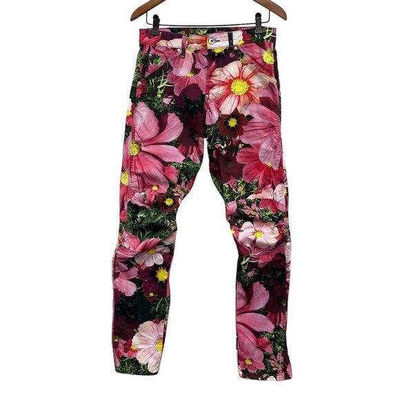 G-Star Denim - G Star Raw Elwood Women's 5622 3D Tapered Jeans Floral Denim Button Fly Sz 28/32